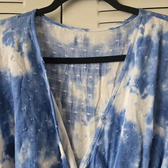 Women's Dresss 100% Viscose Blue White Tie Dye Size M - Picture 6 of 10